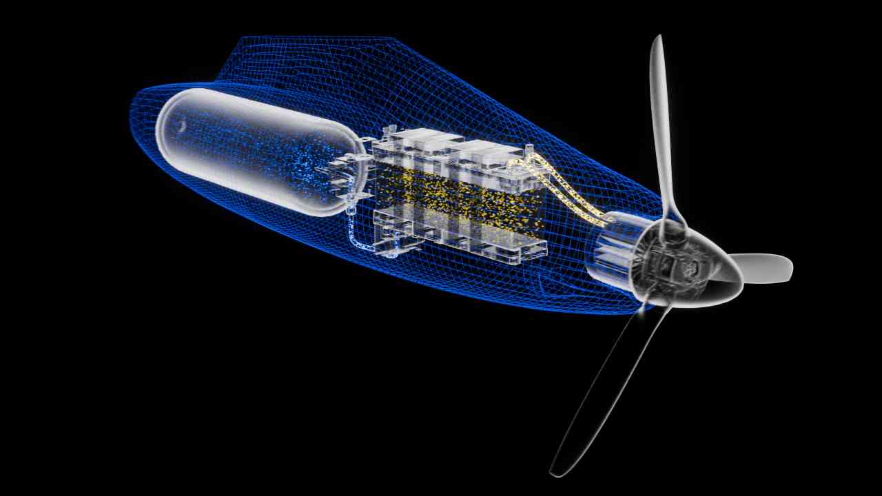 Gros plan du pod hydrogène — propulsion
